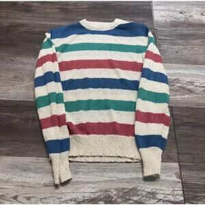 Vintage  80s Jantzen Colorful Womens M Crewneck Pastel Preppy Knit‎ Cozy Sweater